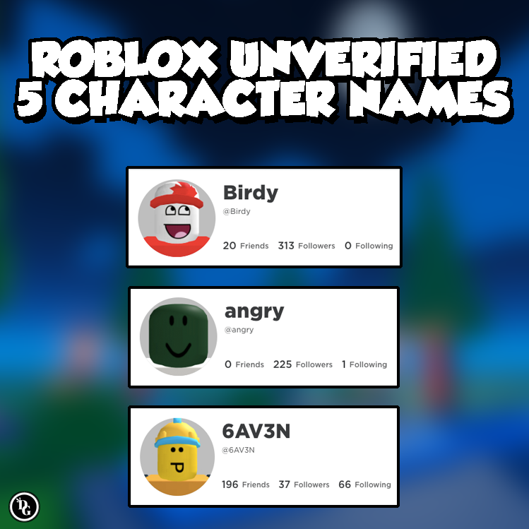 ROBLOX 5 Character Username Accounts | Unverified | No Items Included