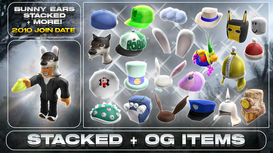 ROBLOX 2010 Account | 99+ Offsales/Limiteds | Bunny Ears + Roll Head + Police Cap + More | 6,000+ Robux SPENT | Rare Items | Stacked