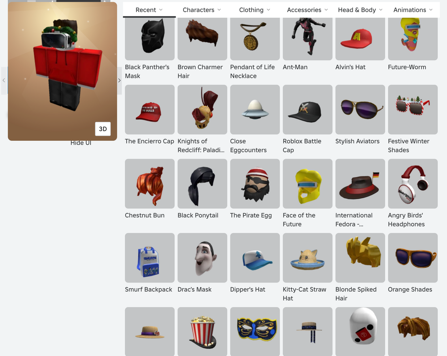 ROBLOX 2015 Account | 74+ Offsales/Limiteds | Drac's Mask + Eggs + Angry Birds Mask | 1,450+ Robux SPENT | Rare Items | Stacked