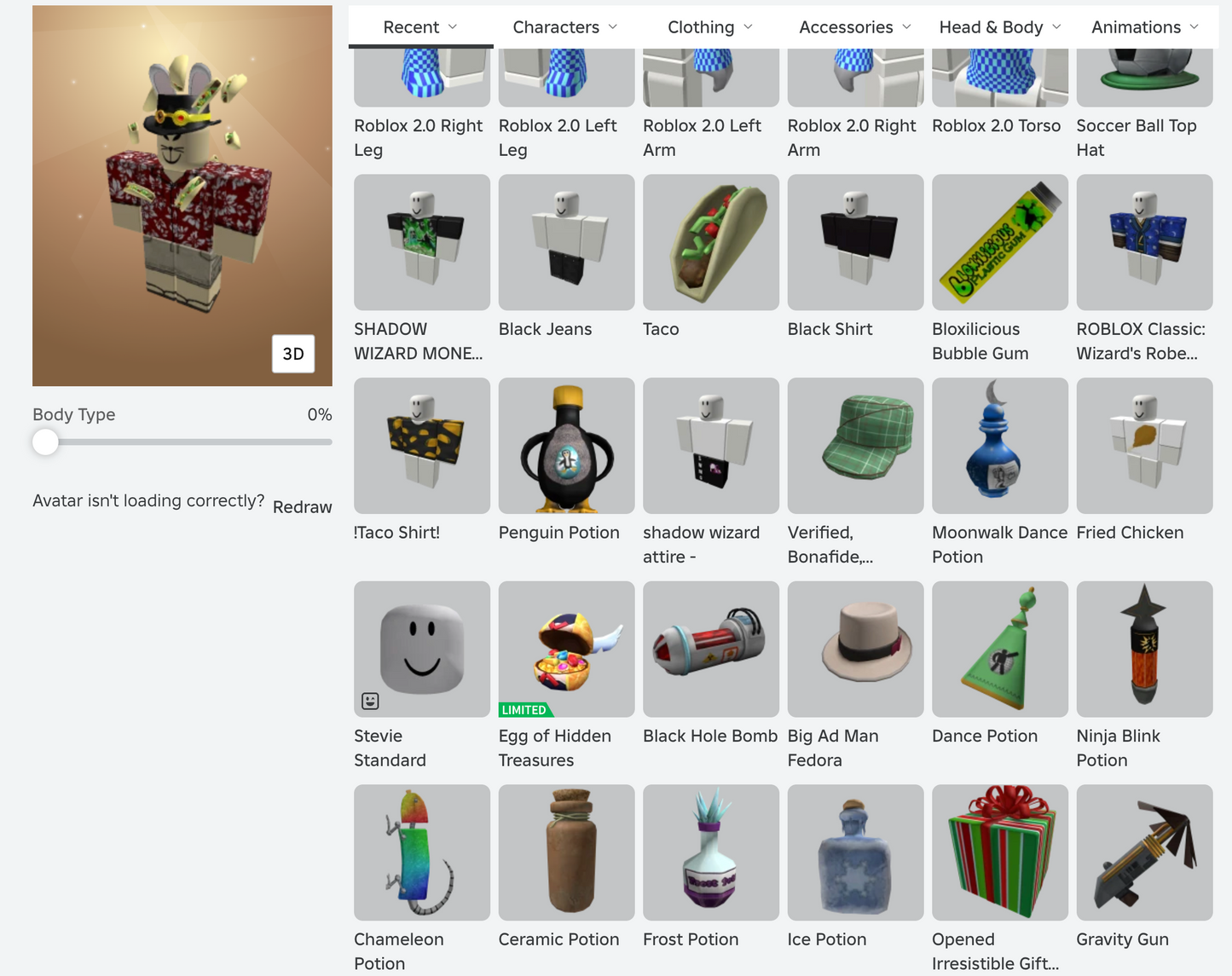 ROBLOX 2011 Account | 14+ Offsales/Limiteds | Bunny Ears + Sly Cat Face + Raining Tacos | 1,000+ Robux SPENT | Rare Items | Stacked