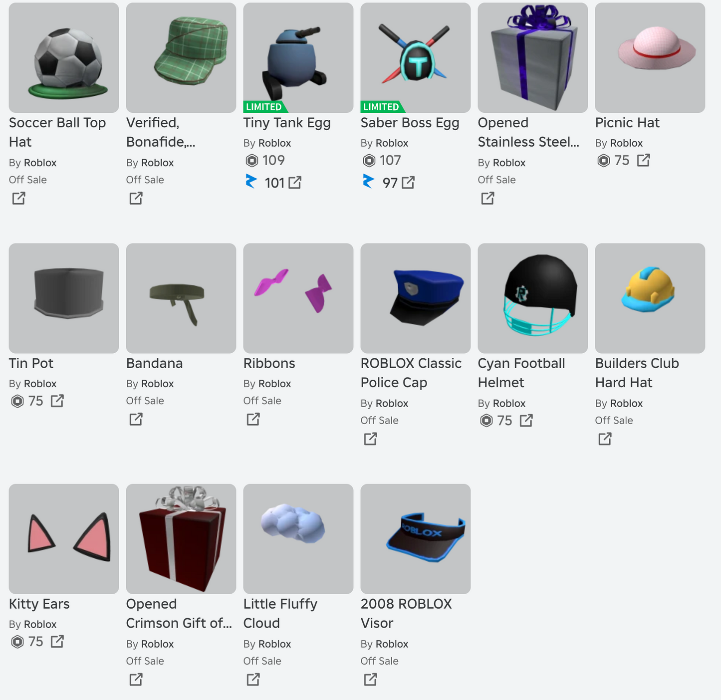 ROBLOX 2008 Account | 13+ Offsales/Limiteds | Flat Top Head + Classic Police Cap | 800+ Robux SPENT | Rare Items | Stacked