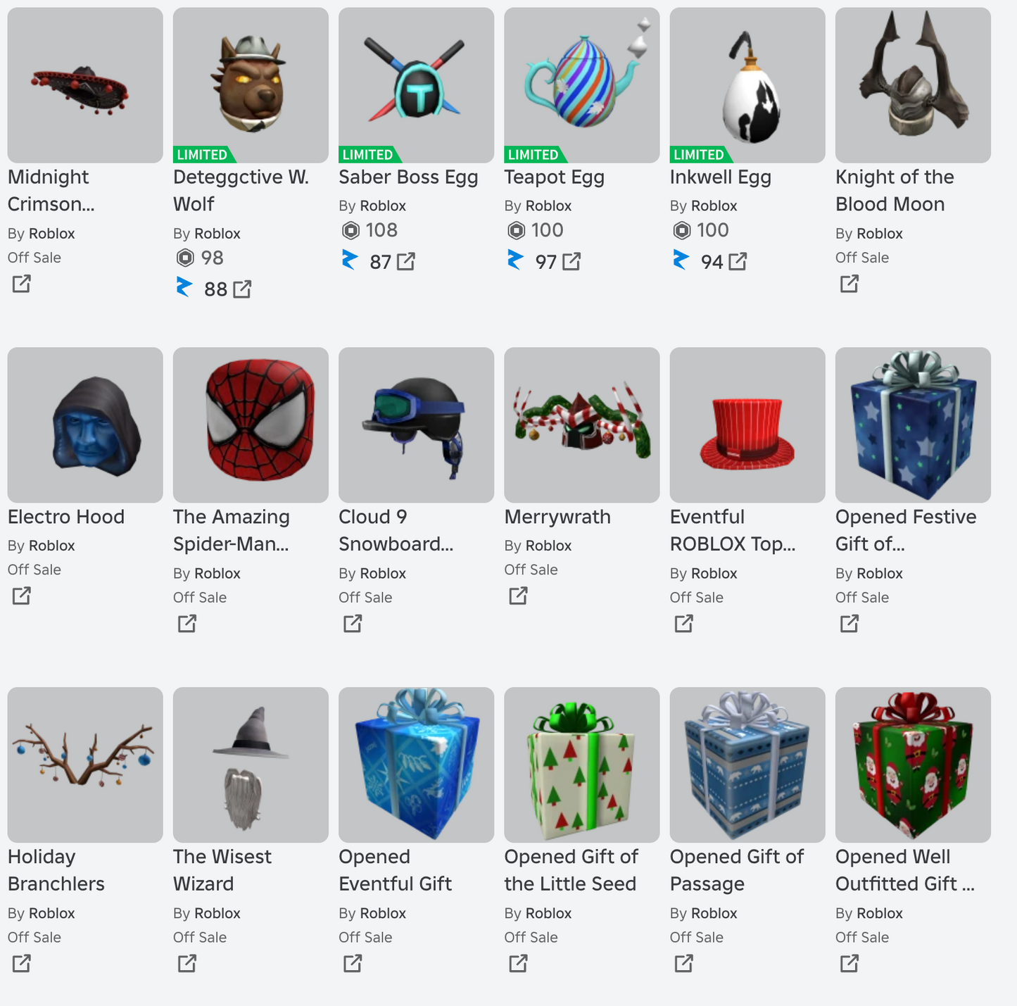 ROBLOX 2011 Account | 109+ Offsales/Limiteds | Merrywrath + Classic Pumpkin + Tix BowTie | 40,000+ Robux SPENT | Rare Items