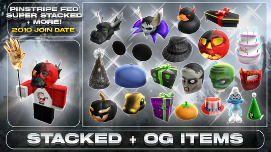 ROBLOX 2010 Account | 137+ Offsales/Limiteds | Classic Pumpkin + Pinstripe Fedora + More! | 20,000+ Robux SPENT | Rare Items | Stacked