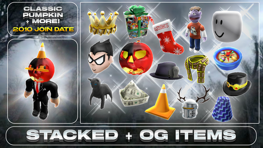 ROBLOX 2010 Account | 76+ Offsales/Limiteds  Classic Pumpkin + Cool Thing Head + More! | 5,500+ Robux SPENT | Rare Items | Stacked